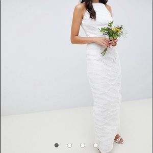 c19 hQQ Nwt Little Mistress high neck lace wedding dress